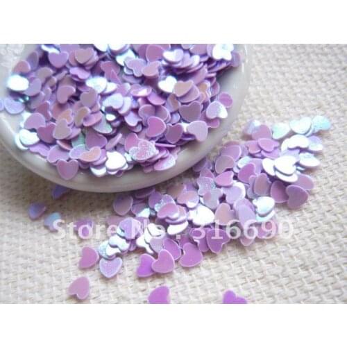 Wholesale Purple Heart Paillette Shining Glitter Slice for Nail Art Face Resin Phone Case DIY decoration