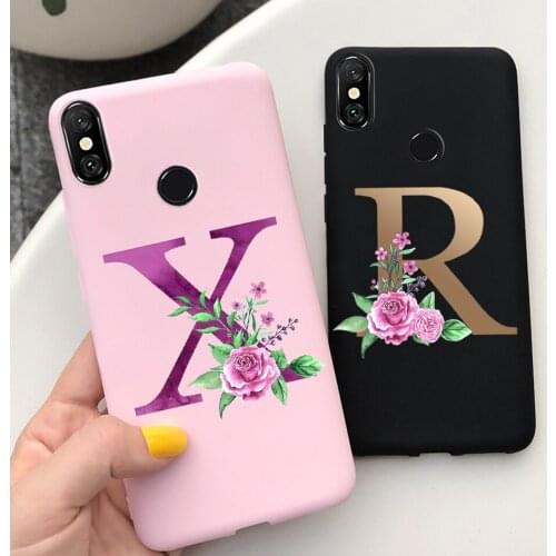For Xiaomi Redmi Note 6 Pro Note6 Case 6.26" Initial Name Letters A To Z Phone Case For Redmi Note 6 Pro Xiomi Note6 Pro Cover