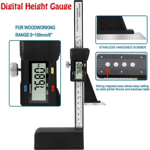 Stainless Steel 0-150mm/6" Digital Height Gauge Electronics Marking Gauge Plastic Vernier Caliper Instruments With Magnetic Base