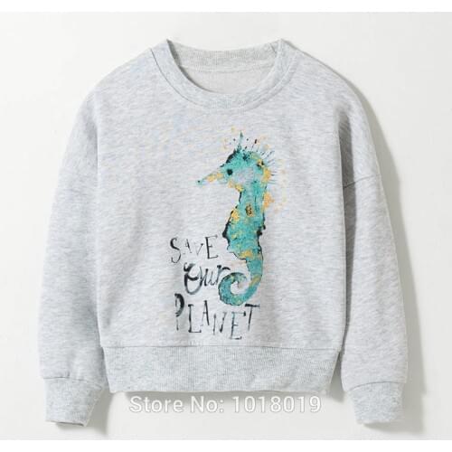 Sea Horse Kids Hoodies Bebe Boys Tops Sweatshirts 100% Terry Cotton Sweater Baby Boy Clothes Outerwear Infant t-shirt Tee Blouse