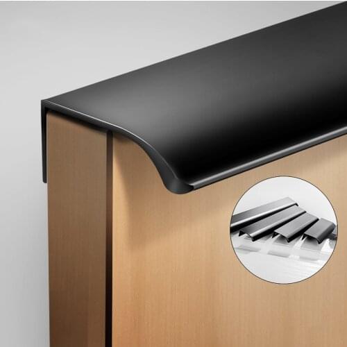Arc Door Handle Catch Pull Grip Furniture Cabinet Drawer Pitch -row 50mm 70mm 120mm 150mm 200mm 300mm Black Brushed Gold