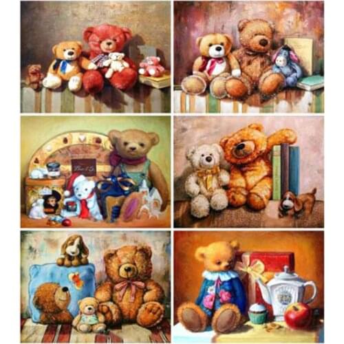 KEXINZU Full Drill Square Diamond Painting 5D Cartoon Bear DIY Diamond Art Embroidery Cross Stitch Home Decoration