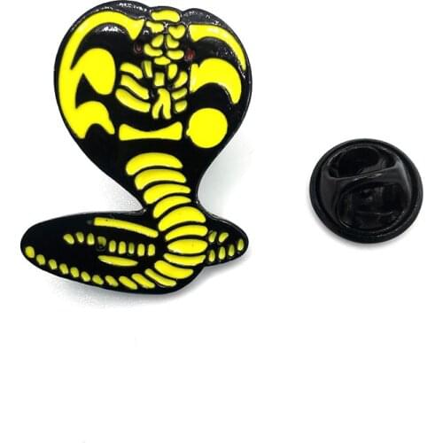Cobra kai snake vintage clothing Pins kids men women funny backpack clothes diy Enamel Brooches badge collar gifts