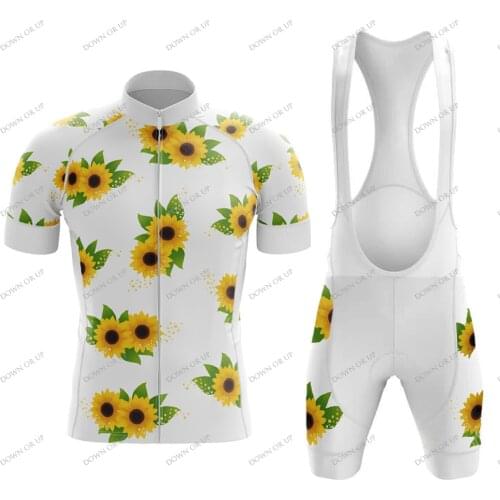 Sunflowe Cycling Jersey Set Maillot Ciclismo Hombre Short sleeve Cycling Clothing Bike Suit Bib/Shorts Breathable Gel Pad MTB