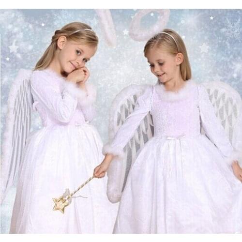 Halloween girls costumes birthday party dress white princess costumes pretty angle costumes fairy costume halloween cosplay