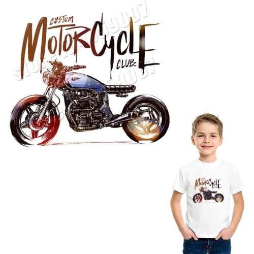 Cool Motor Cycle Patches Fashion Decoration Parches For T-Shirts Washable DIY Applique On Clothing Thermal Transfer Stickers