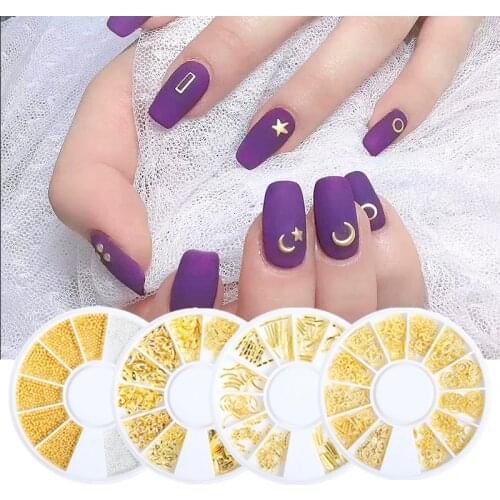 Nail Art Charms Metal Rivet Accessories New Japanese Star Fantasy Color Pearl Alloy Naail Decoration Heart Moon Diamond Beans