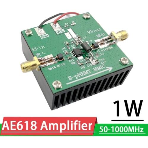 AE618 Linear amplifier 50M-1000MHz 1W 20DB Gain RF Power Amplifier FOR Ham Radio AMP UHF HF VHF FM 433M 315M 900MHZ