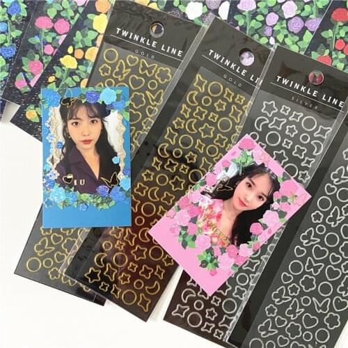 Ins Gold And Silver Edge Cute Stickers Butterfly Moon Heart Creative Children Collage Photo Stationery Diy Decorative Sticker