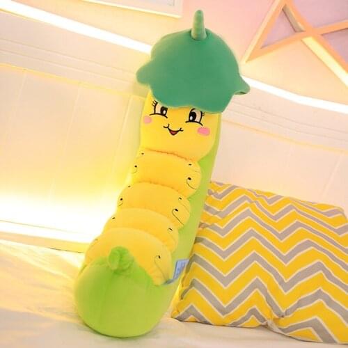 Cartoon Caterpillar Plush Toys Doll Sofa Long Pillow Back Cushion Pregnant Women Pillow Cute Stuffed Dolls Baby Sleeping Pillow