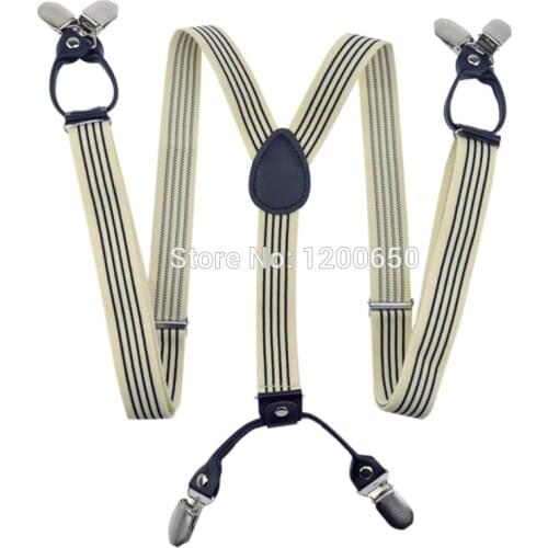 2017 Mens suspenders casual Fashion braces High quality leather womens suspender Adjustable 6 clip Belt Strap 2.5*105cm