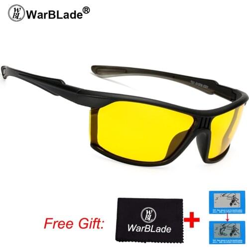 WarBLade Mens Polarized Night Driving Sunglasses Women Yellow Lense Night Vision Driving Glasses Goggles Reduce Glare 1023