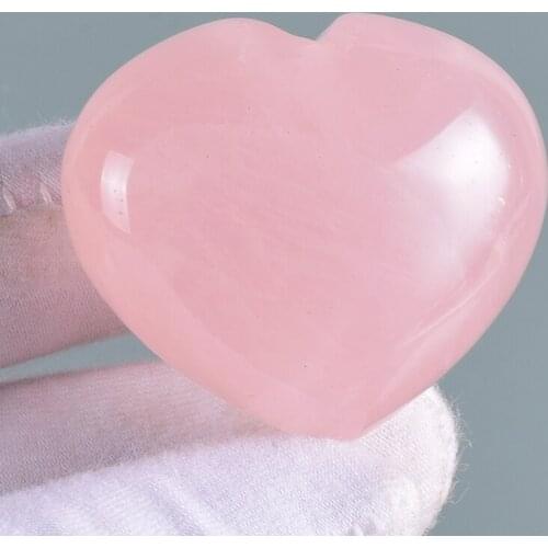 Natural Rose Quartz Hearts Shaped Crystal Palm Stone Carved Love Healing Gemstones craft for Wedding Decor mini ornament
