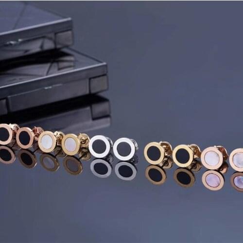 New style round logo earrings for women fashion ceramic earrings earrings free shipping