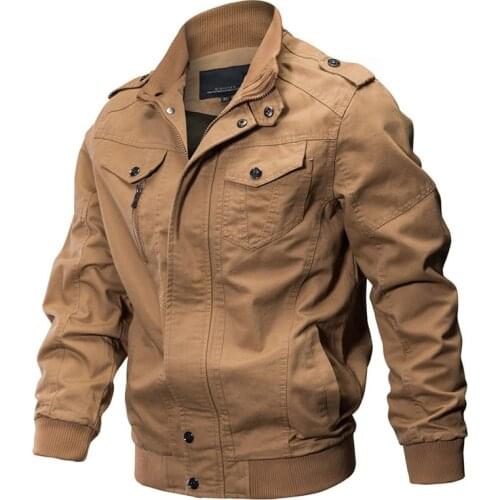 Autumn New Large Size Coat Washed Cotton Air Force Workers Jacket Shoulder Tide