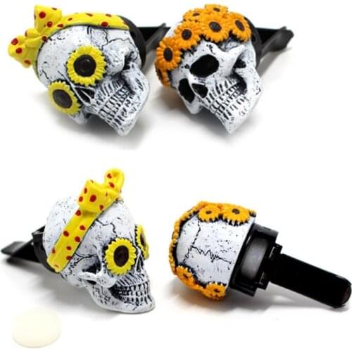 U2JA Skull Air Outlet Freshener Car Fragrance Diffuser Automotive Interior Decorations Excellent Gifts for Driver Frineds