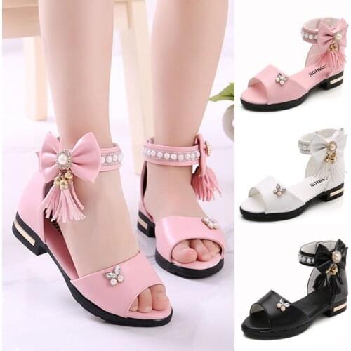 3-12T Childrens shoes girls sandals summer princess shoes 2020 new little and middle girls soft bottom Korean Roman sandaw