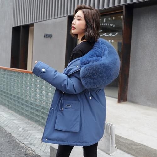 ISENMAL Women Thicken Parkas Fur Liner Hooded New Winter Coat Women Wadded Jacket Long Parkas Gilrs Jaqueta Feminina