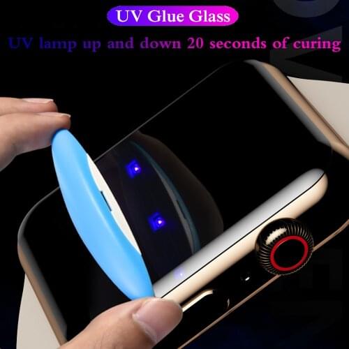 UV Liquid Full Glue Cover Tempered Glass Film For Apple Smart Watch ​38 42 40 44 mm Screen Protector iWatch Series 4 3 2 SE 5 6