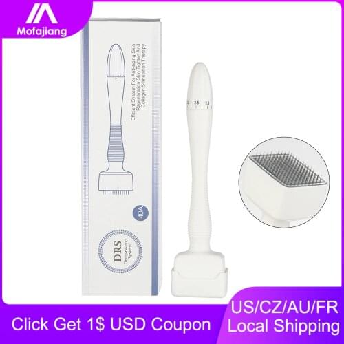 Adjustable Derma Roller Stamp Micro Needle 140 Titanium Dermaroller Anti Hair Loss Treatment Mezoroller Anti-Aging Therapy Skin