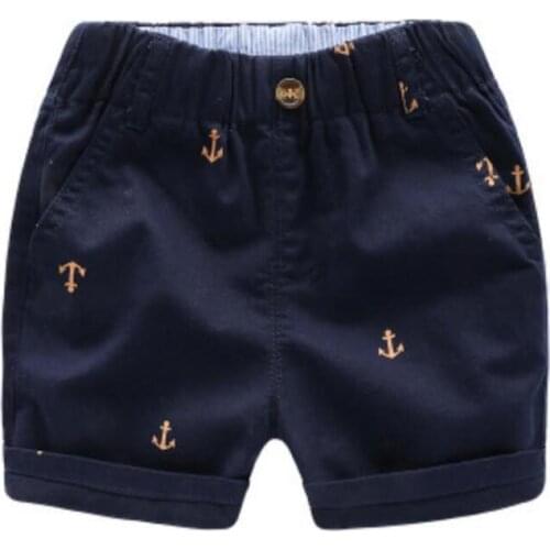 2021 Summer Children Shorts Toddler Kids Short Pant Cotton Anchor Boys Beach Shorts Leisure Capris Baby Clothing 2 -8 Years