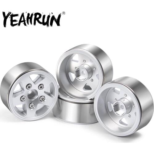 YEAHRUN 130g/Pc Heavy Duty Version Beadlock Alloy 1.9inch Wheel Rims for Axial SCX10 D90 CC01 TRX4 1/10 RC Car Rock Crawler