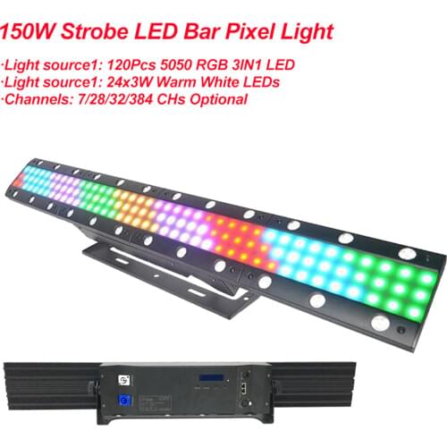 LED Disco Lights150W Strobe LED Bar Pixel Light Party Christmas Party KTV Bar Light Strobe Stage Light Wall Washer Spotlight