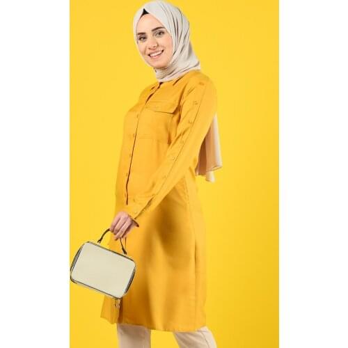 Minahill Buttoned Tunic with Pockets 8120-04 Mustard 8120-04