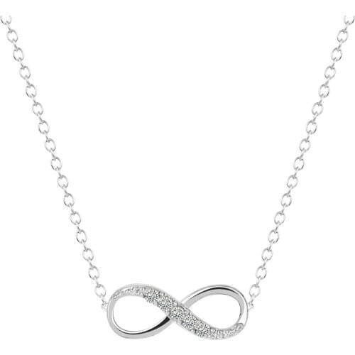 WANGAIYAO2021 new stainless steel simple eight-character pendant female eight-character unlimited love ladies necklace inlaid zi