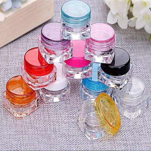10 Pcs 3g Beauty Plastic Refillable Bottles Cream Jar Cosmetic Container Empty Eyeshadow Makeup Face Cream Lip Balm Pot
