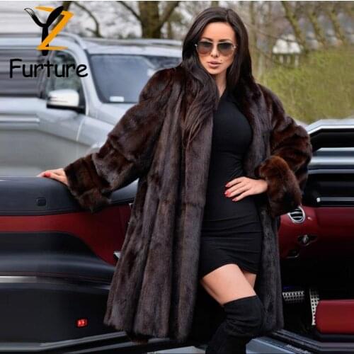 100% Genuine Harajuku Mink Fur Coats For Women Warm Winter Outerwear Jackets Brand Quality With Skirt Design Trendy Mink Jackets
