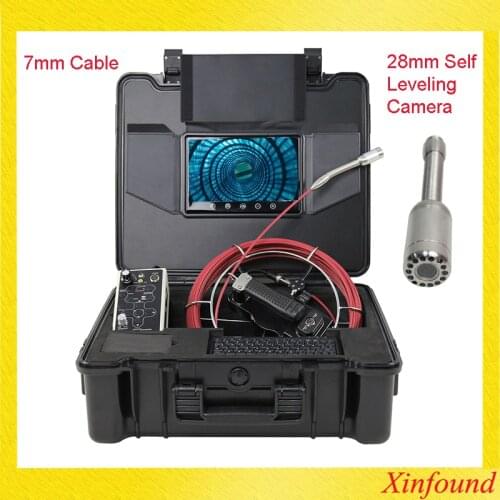 30Meter Cable 7mm Soft Cable Long Spring Self Leveling 23mm Sonde Pipe Sewer Drain Inspection Camera Endoscope Borescope 7'LCD
