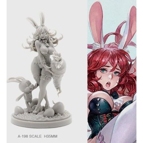 35MM Resin Figure Kits Bunny Beauty Model Self-assembled A-198