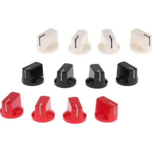 4 Pack Plastic Flat Pointer Guitar Effect Pedal Knobs for Acoustic Electric Guitar Parts