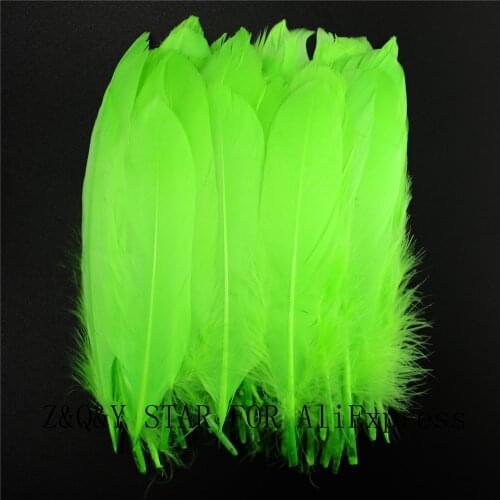 50-200 natural goose feathers 15-20CM dyed fluorescent green DIY craft jewelry clothing feathers