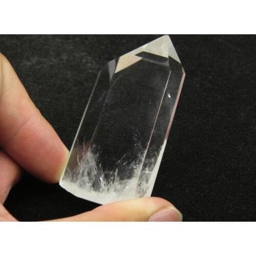 68062+++Natural Tibetan Crystal Quartz Stone Rock Carved Point Phantom Wand Healing