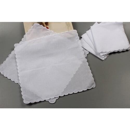 6x Men Women 100% Cotton White Handkerchiefs Comfy Hanky Hankies