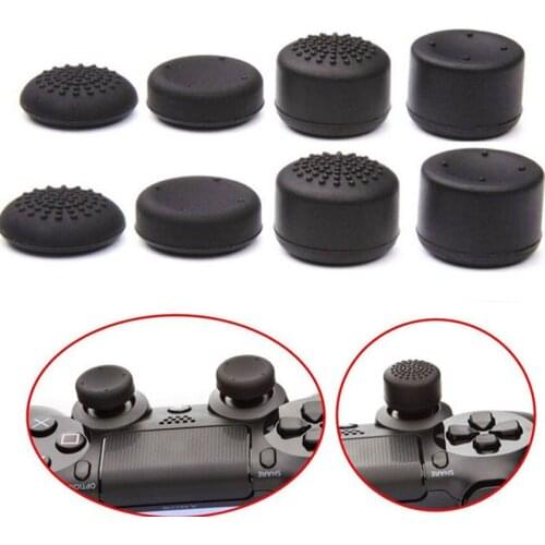 8Pcs/set Analog Thumbstick Cap Rised Thumb Grip Joystick Cover Case for Playstation 4 PS4 Controller Game Button Black