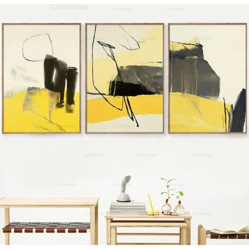 Abstract Yellow Graffiti Canvas Painting Wall Art Poster Nordic Minimalism Posters And Prints Wall Picture For Living Room Decor