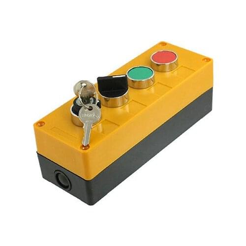 AC 400V 10A 3 Positions Rotary Selector Switch Red Green Cap Push Button Station