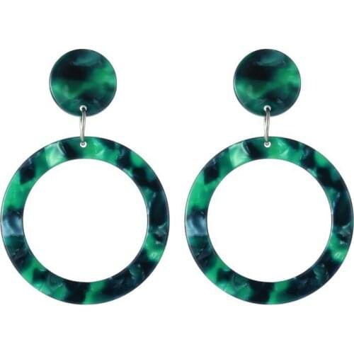 Acrylic Earrings Fashion New Hot Exaggerated Geometric Circle Shaped Acrylic Acetate Plate Leopard Female Earrings Wholesale