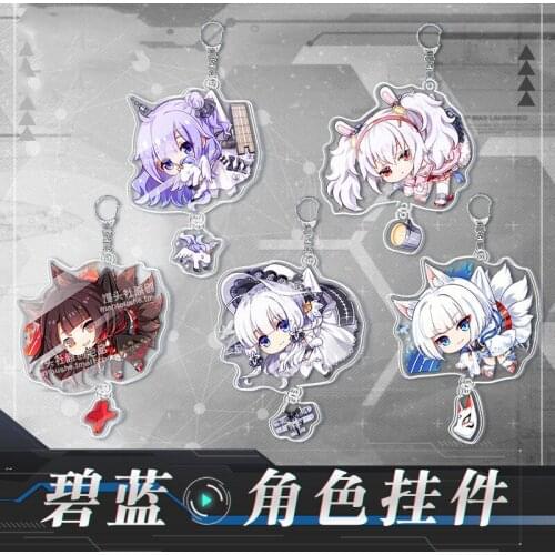 Anime Azur Lane HMS Unicorn Laffey Illustrious Cosplay Acrylic Figure Keychain Bags Pendant Keyring Decor Gifts