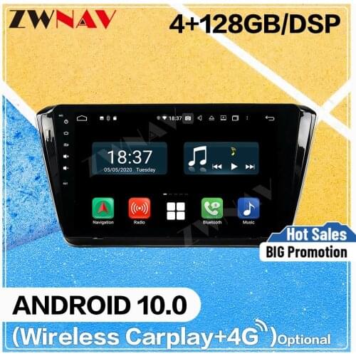 Carplay Android 10 Screen Car Multimedia DVD Player for Skoda Superb 2015-2018 GPS Navigation Audio Radio Video Stereo Head Unit