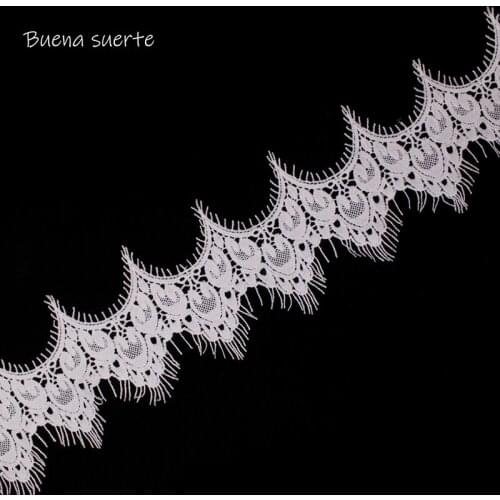 Buena Suerte 1Y/2Y 9cm Small Mini Eyelashes Lace Trim High Quality Lace Fabric Handmade DIY Wedding Clothing Accessories TM022