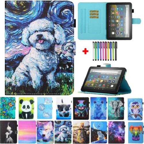 Funda For Amazon Kindle Fire HD 10 2021 Fire HD 10 Plus 11th Generation Cover Puppy Wallet Caqa For Fire HD10 HD 10 Case 2021