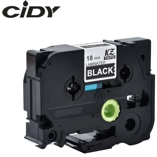 CIDY Tze 345 Tz345 white on black Laminated Compatible P touch 18mm tze-345 tz-345 tze345 Label Tape Cassette Cartridge