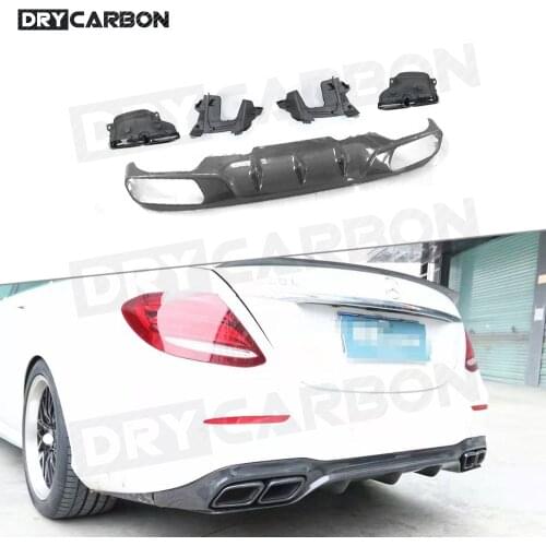 Rear Bumper Lip Diffuser With Exhaust Tips for Mercedes Benz E Class W213 E250 E350 E400 E43 E63 AMG Standard 4 Outlet