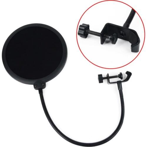 Double Layer Studio Microphone Mic Wind Screen Filter Swivel Mount Mask Shied for Speaking Recording Accessories
