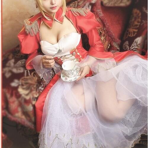 Fate Grand Order Nero Claudius Caesar Augustus Germanicus Fancy Dress Halloween Christmas Xmas Red Cosplay Costume Uniform