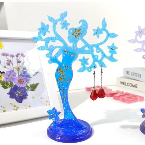 Moule Resine Epoxy Humanoid Flower Shaped Resin Mold Silicone Home Decoration Romantic Resina Epoxi Molds For Jewelry Display
